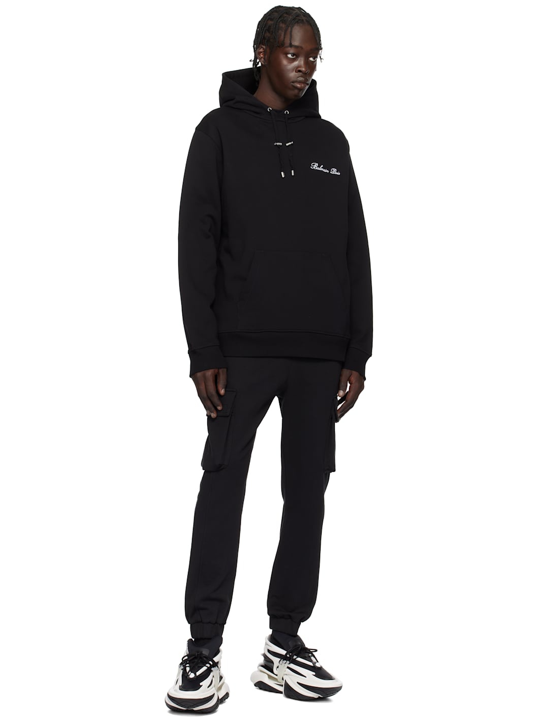 Black 'Balmain' Signature Hoodie - 4