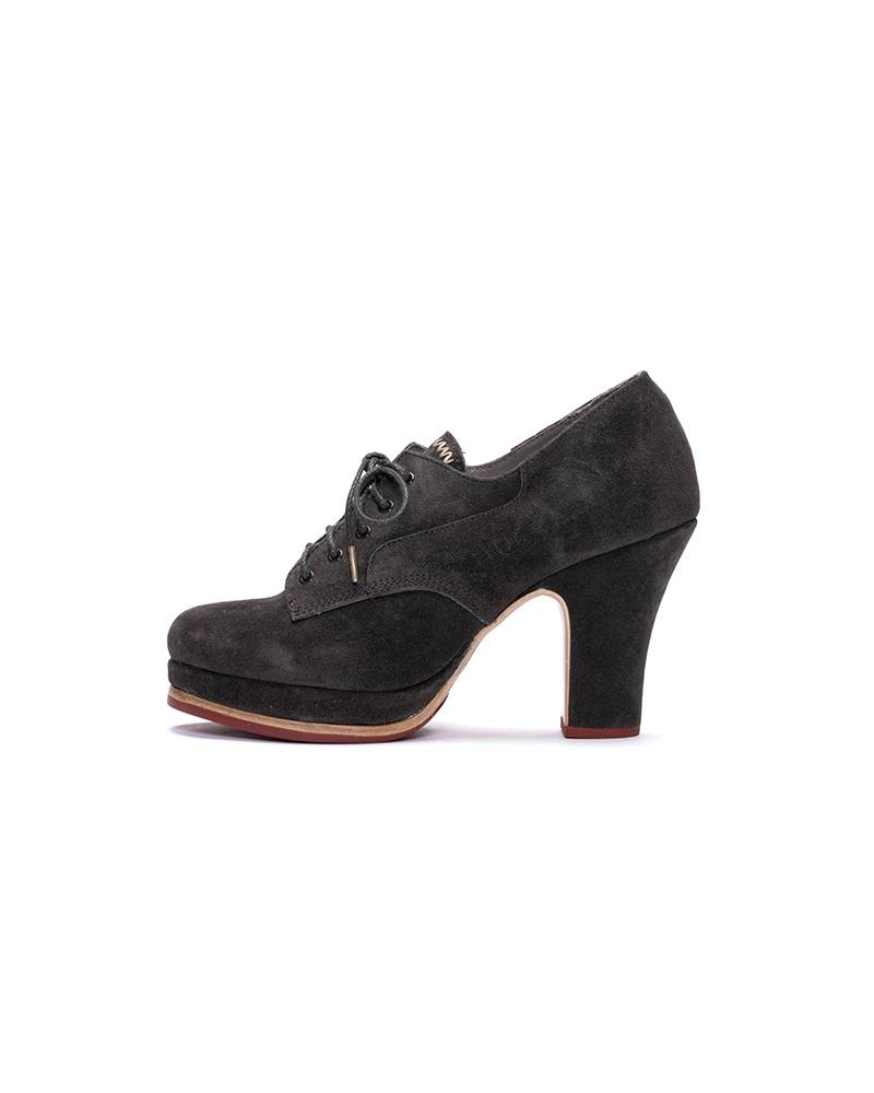 ISABELLA OXFORD HEEL-FOLK CHARCOAL - 1