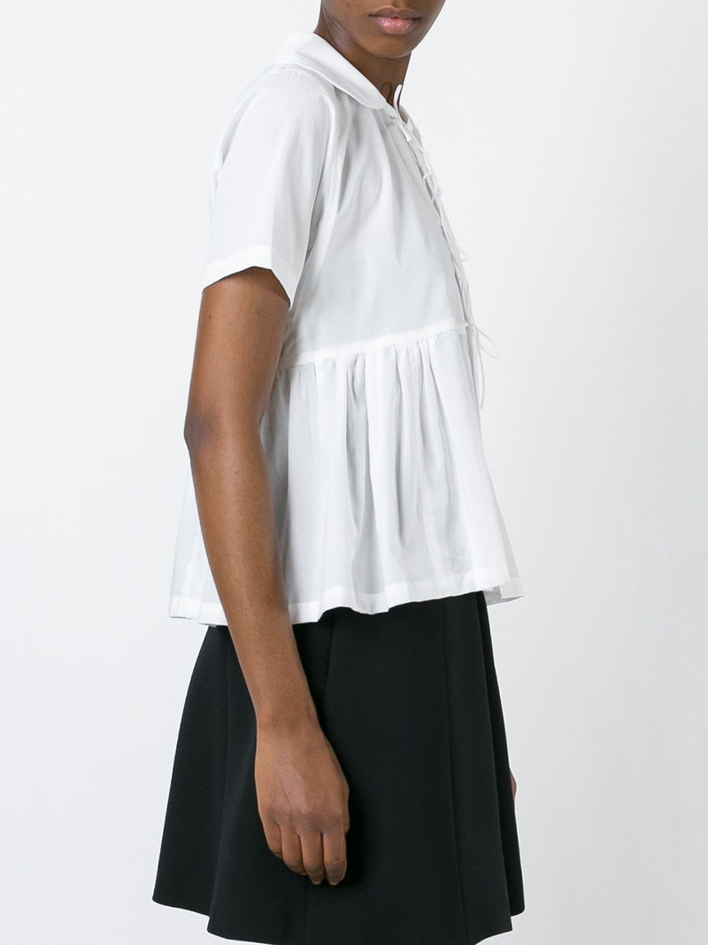 lace-up detail flared shirt 4