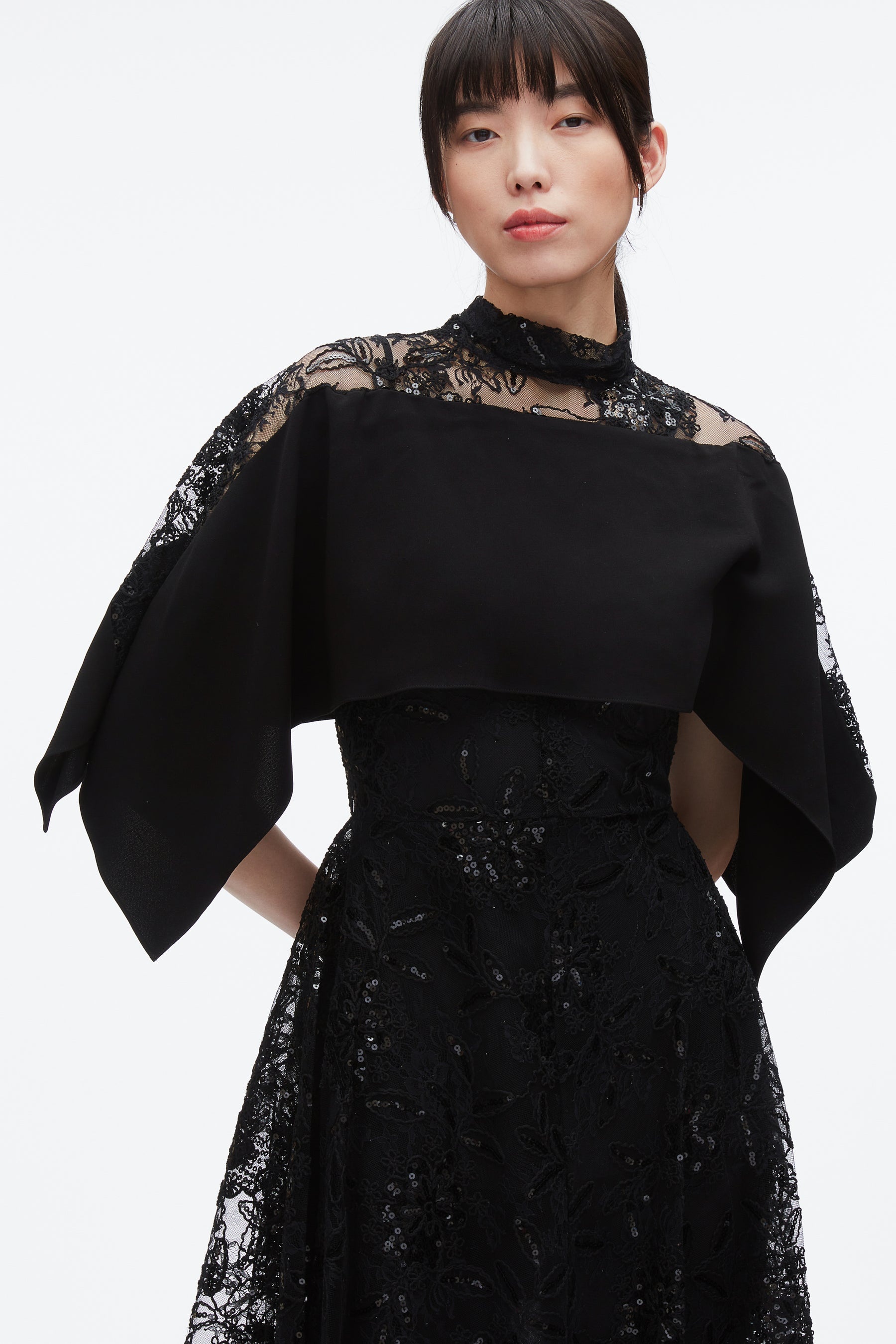Sequin Lace Flounce Maxi Dress - 5