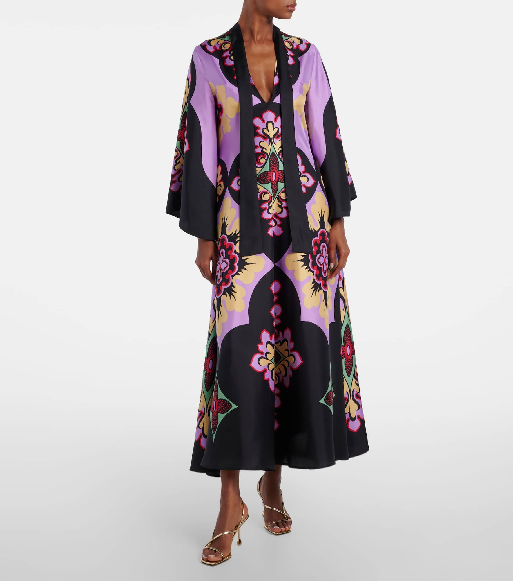 Palazzo Placée silk twill maxi dress - 8