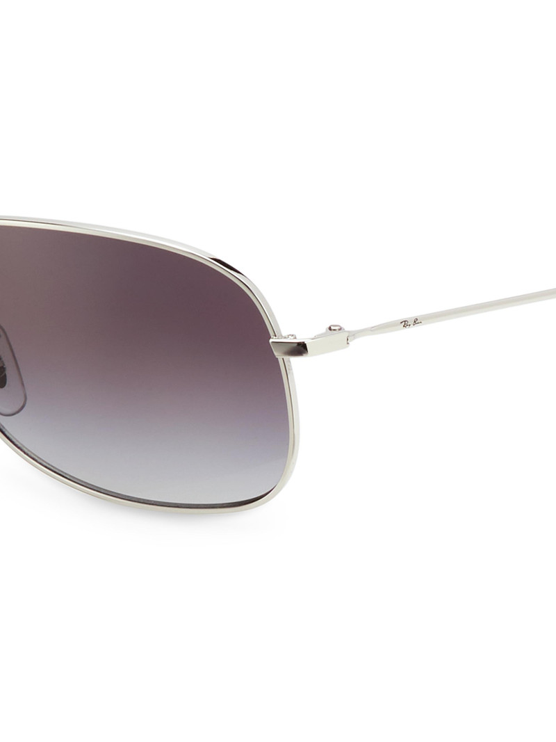 Women's RB3267 64MM Square Wrap Aviator Sunglasses - Grad Smoke 3