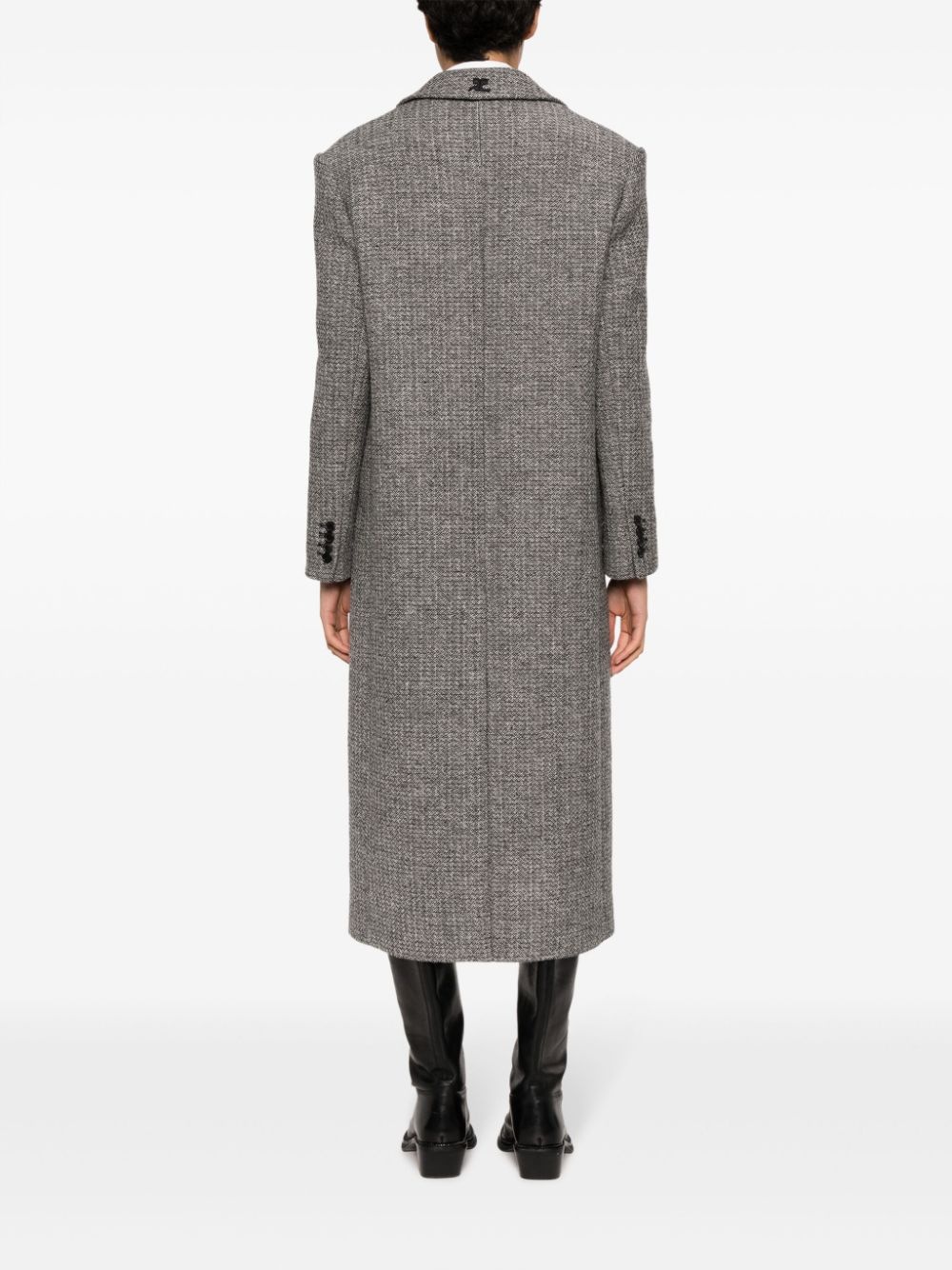 strap-detail tailored coat - 4