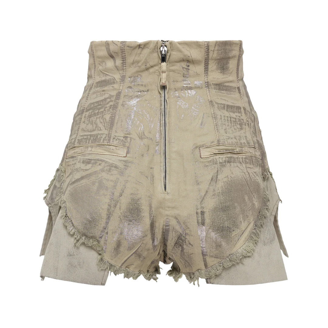 Dirt Cutoffs Palladium Foil Stretch Denim - 2