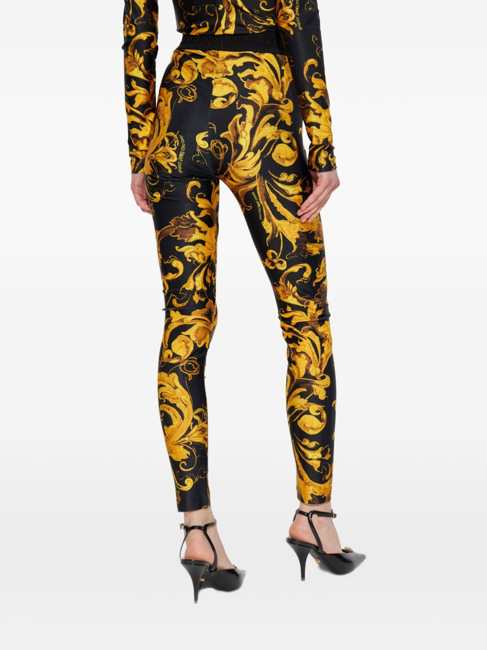 Barocco-print leggings - 4