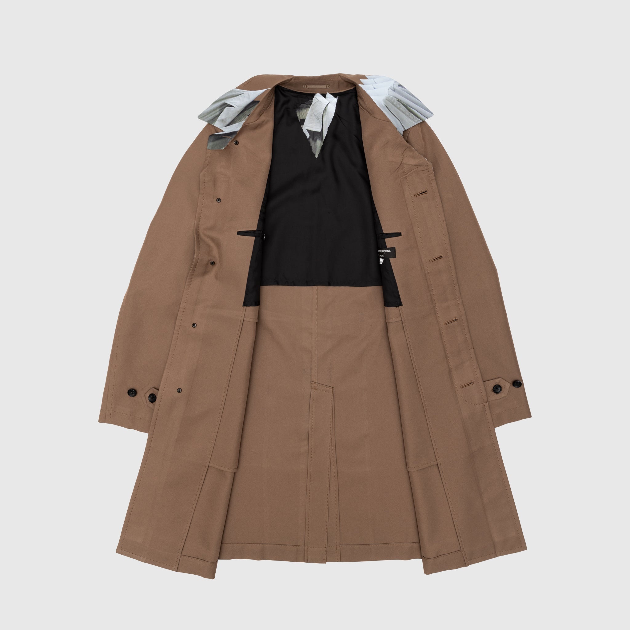 SINGLE BREASTED PRINTED COAT - 7