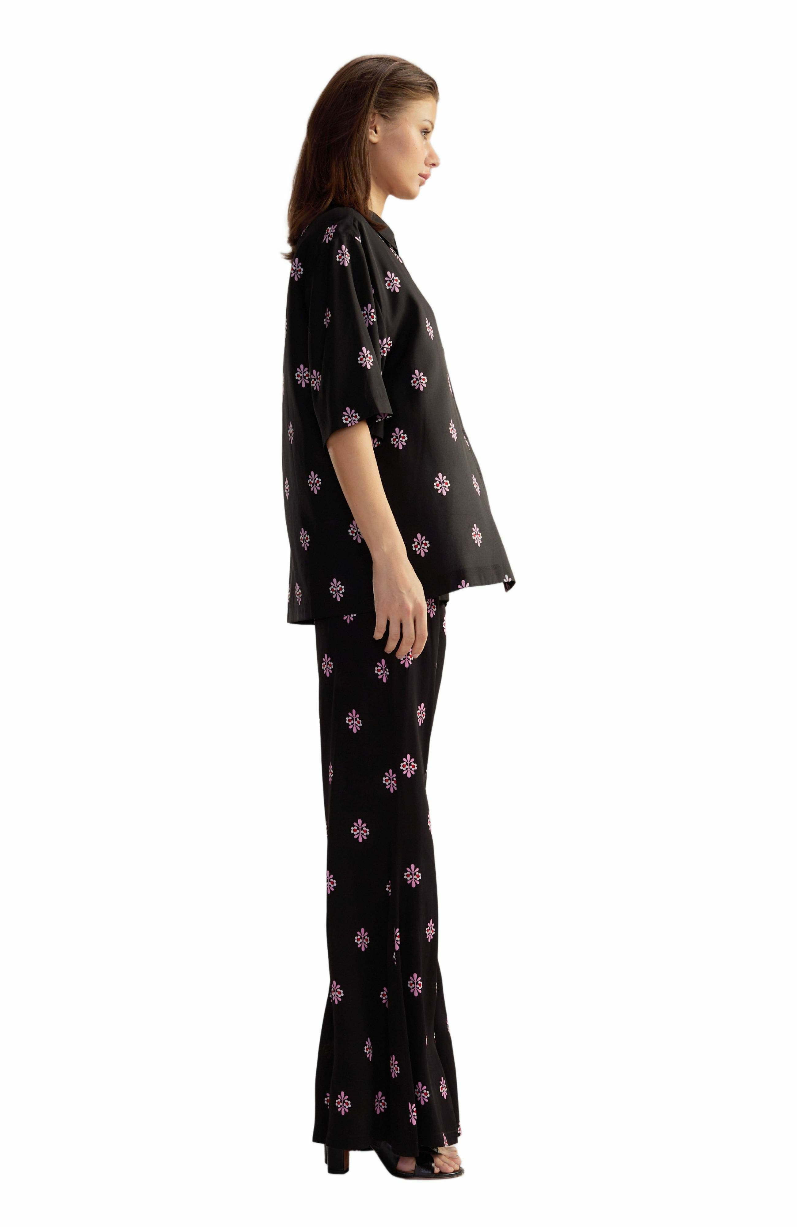 Cynthia Rowley Blake Flared Pants in Black Multi at Nordstrom - 2