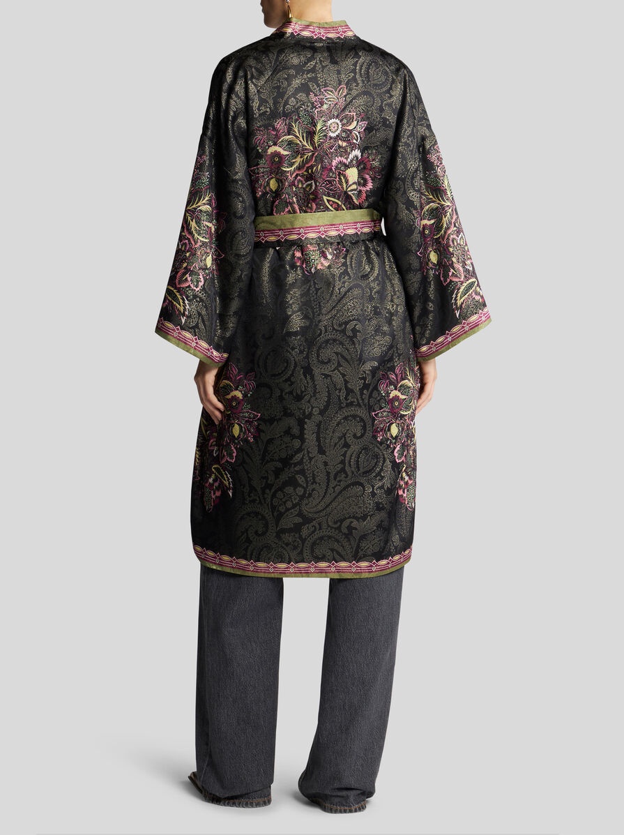 SILK JACQUARD KESA ROBE WITH BELT - 4