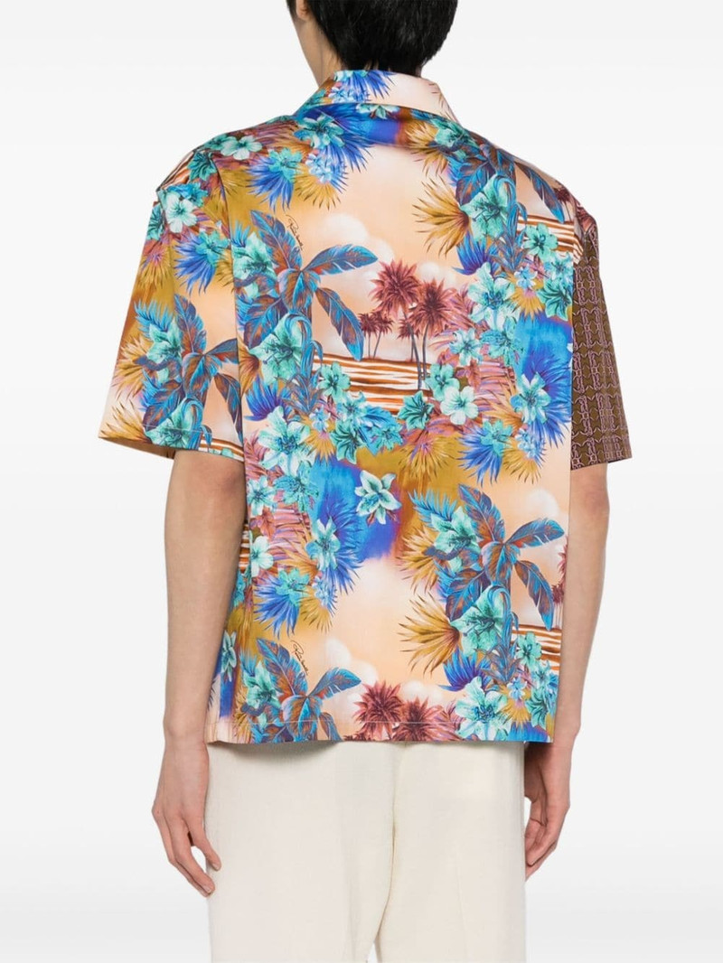monogram-print panelled shirt 4