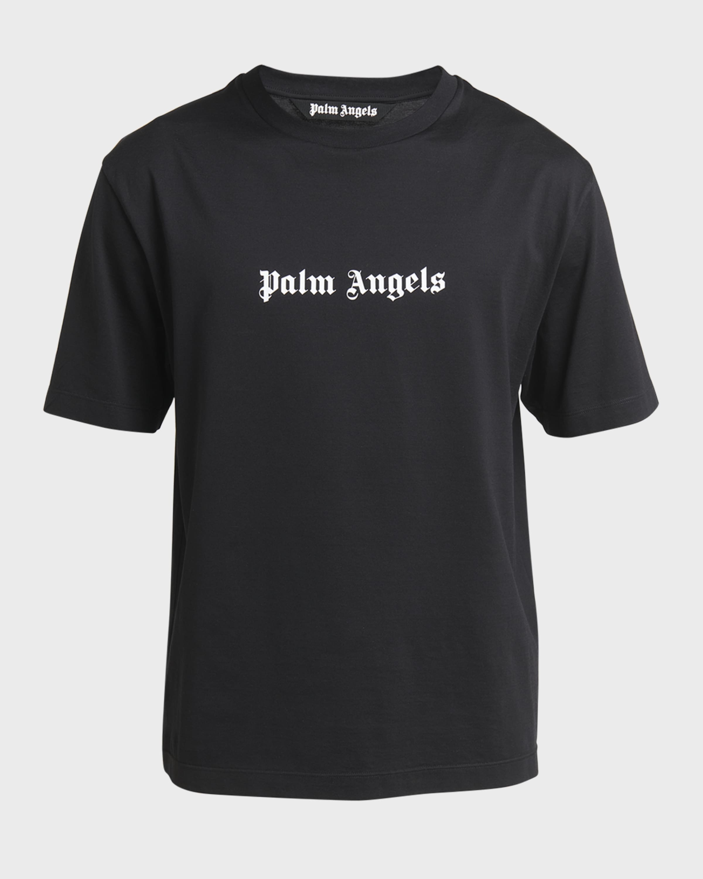 Tシャツ・カットソー Palm Angels Classic Logo Cotton T-Shirt Palm Angels logo-print Cotton T-shirt | Black | FARFETCH