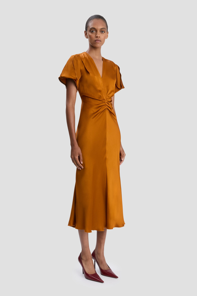 Eve Midi Dress In Bronze 3