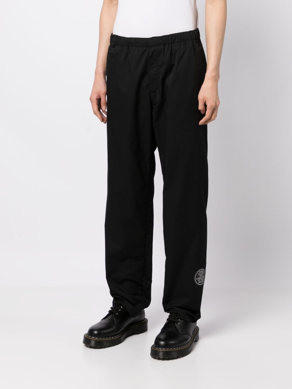 logo-patch elasticated-waistband trousers - 3