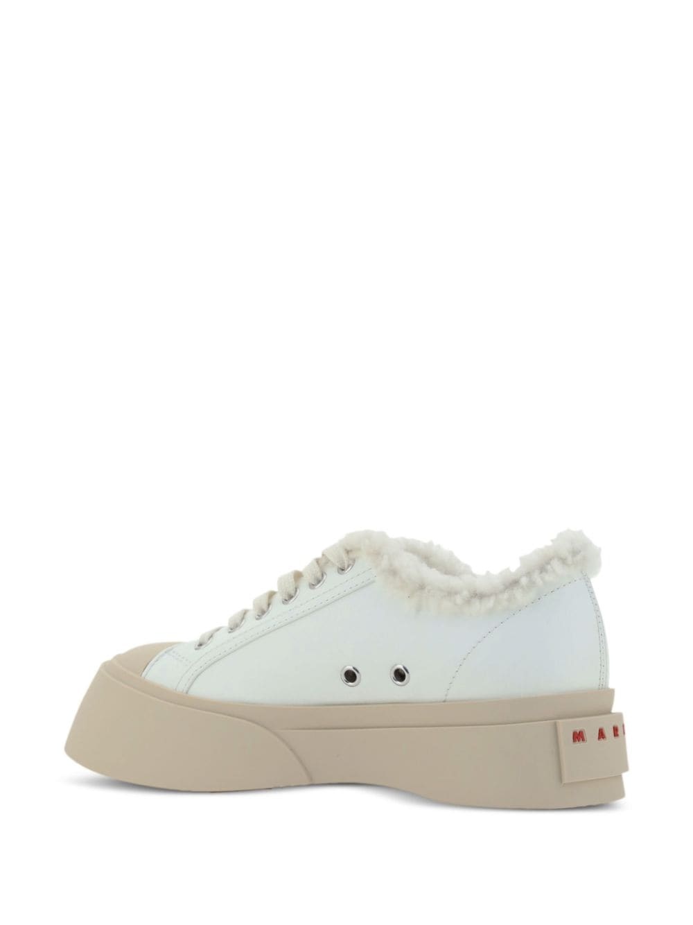 Pablo lace-up shearling-trim sneakers - 3