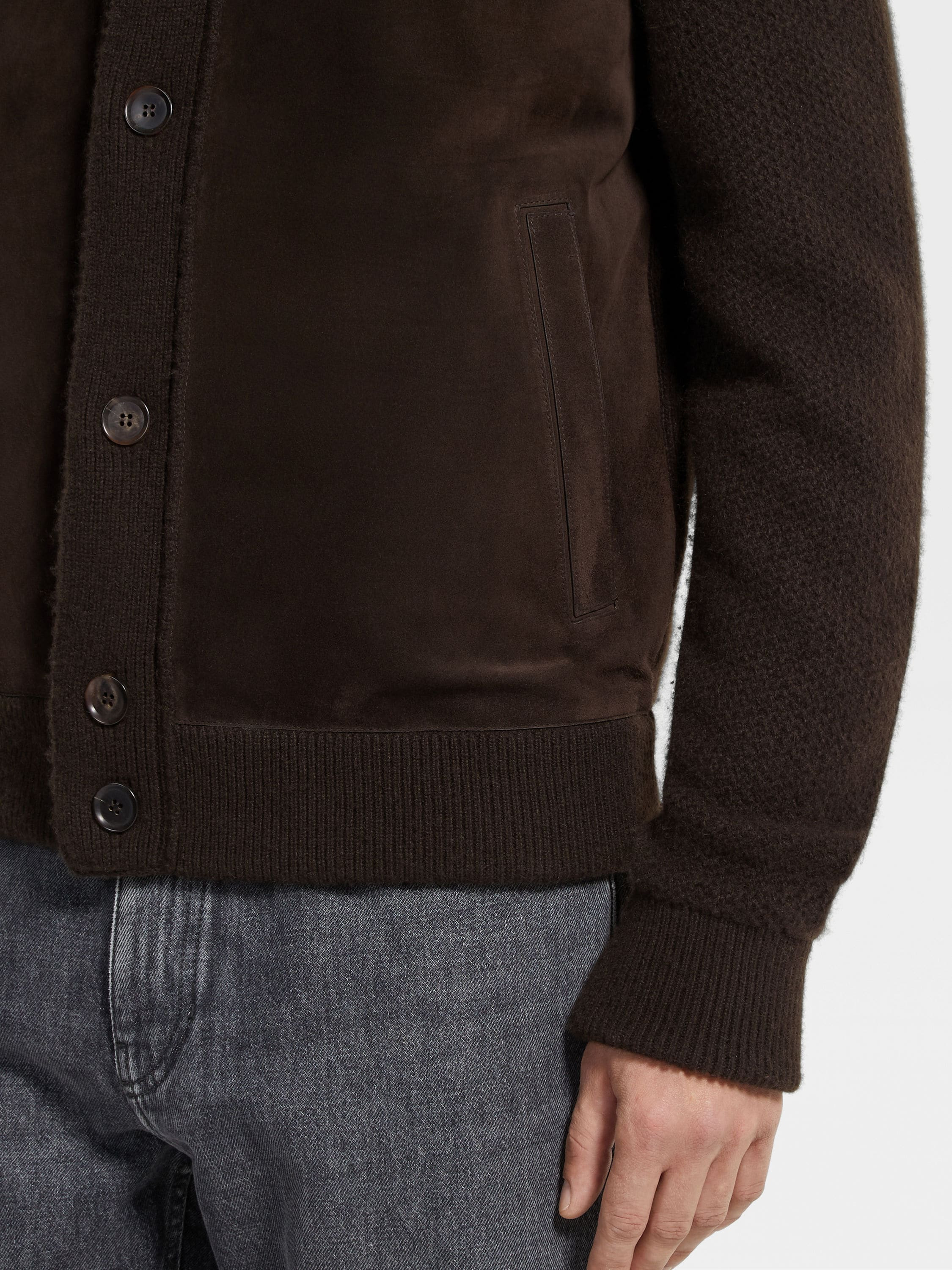 DARK BROWN OASI CASHMERE BLOUSON - 2