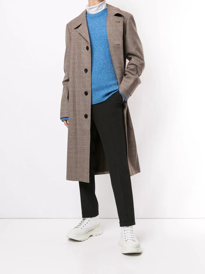 Wooyoungmi check single-breasted coat outlook