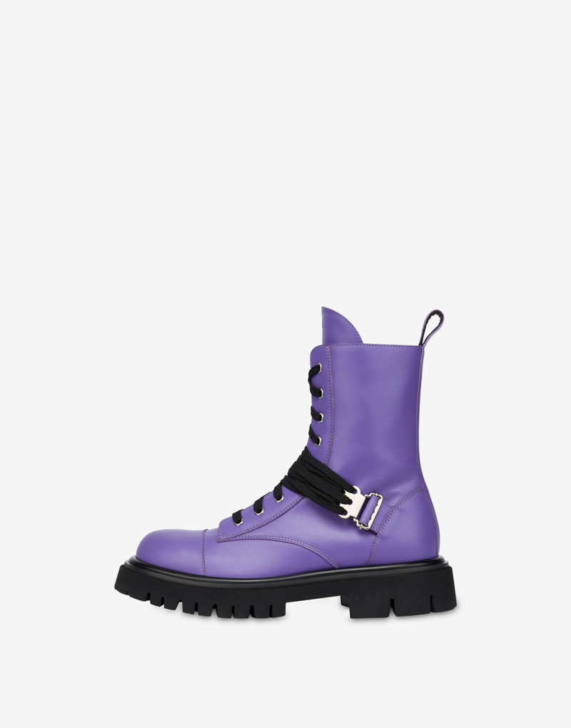 CALFSKIN LACE-UP COMBAT BOOTS 2