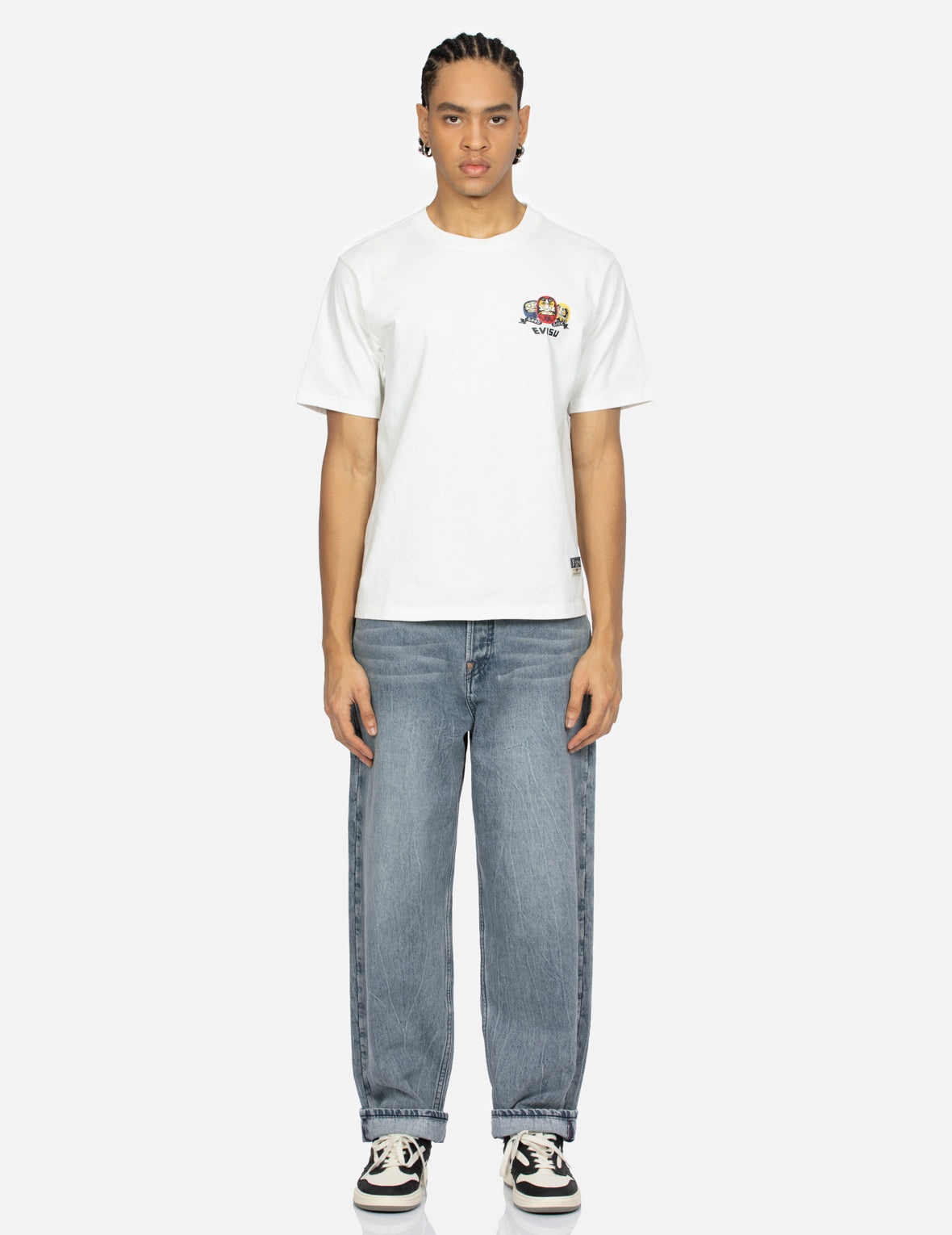 Brush Seagull Print Fashion Loose Fit Jeans - 6