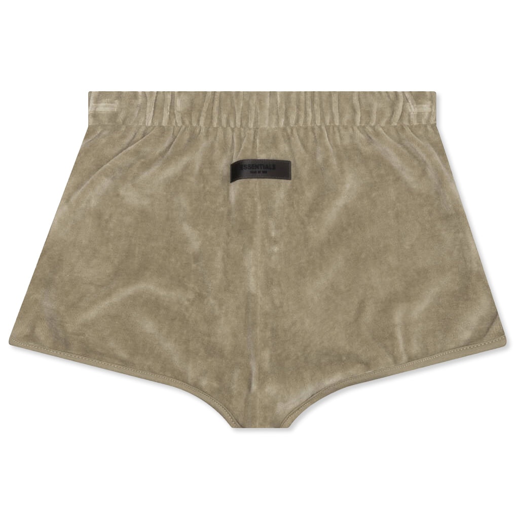 ESSENTIALS WOMEN'S VELOUR BEACH SHORT - OAK - 1