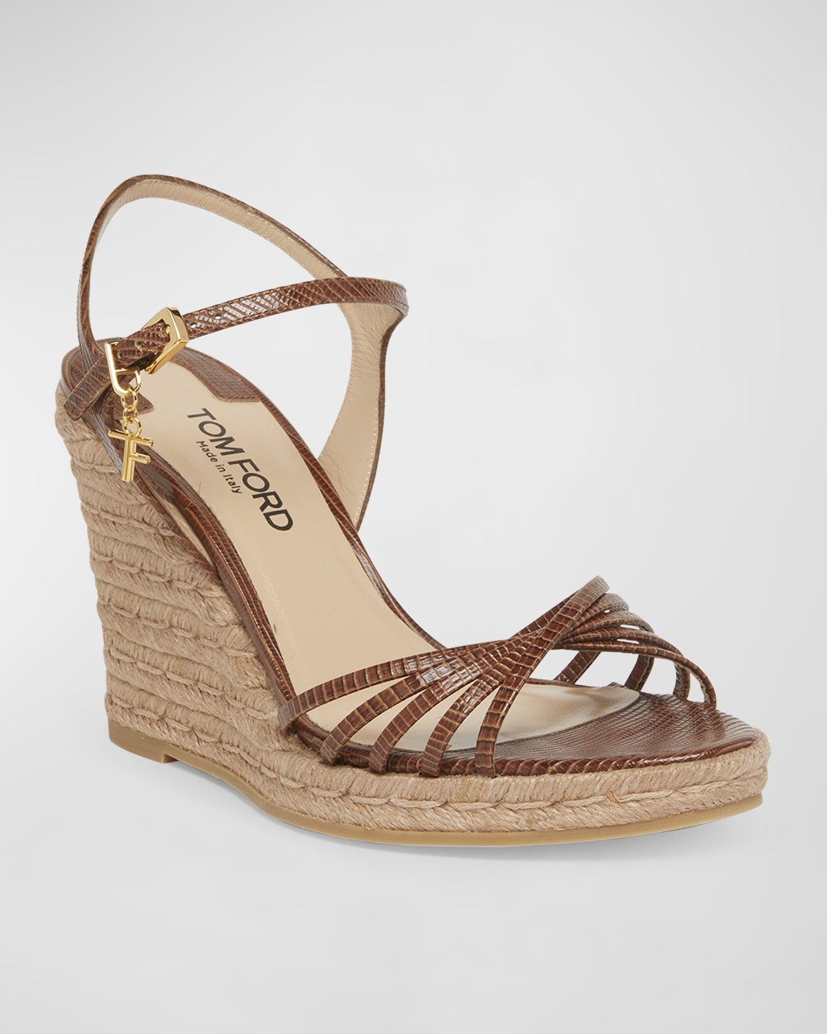 Cabana Lizard-Embossed Wedge Espadrilles - 3