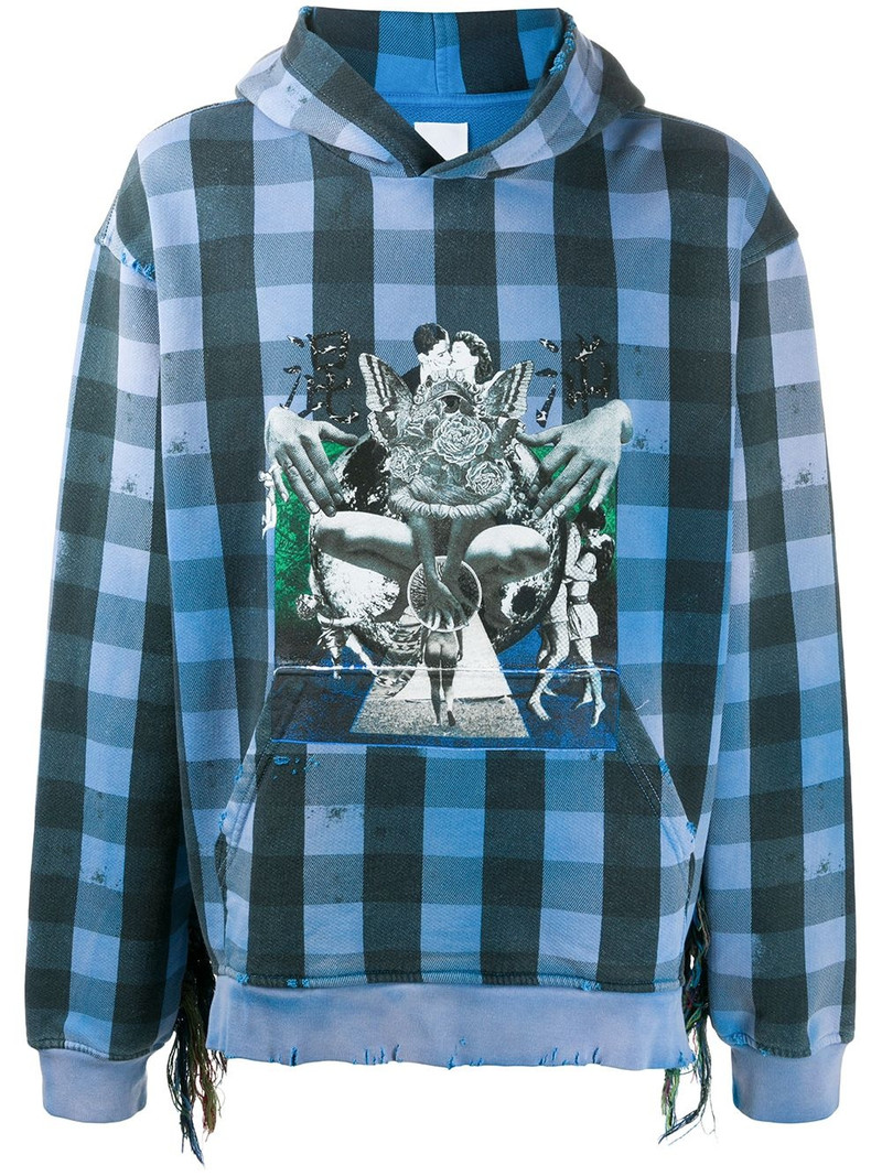 Babylon Burning check hoodie 1