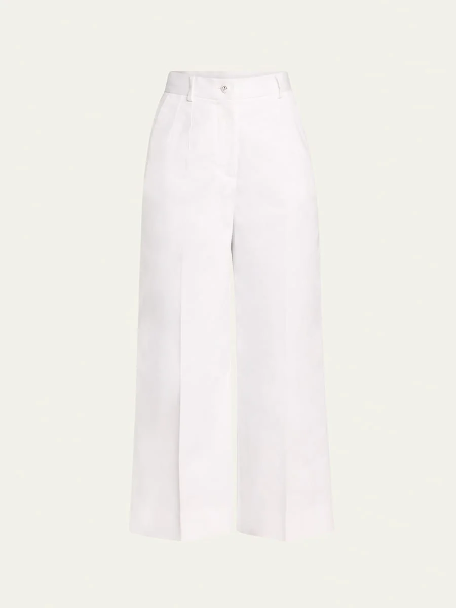 Printed Flared Crop Pants - 1