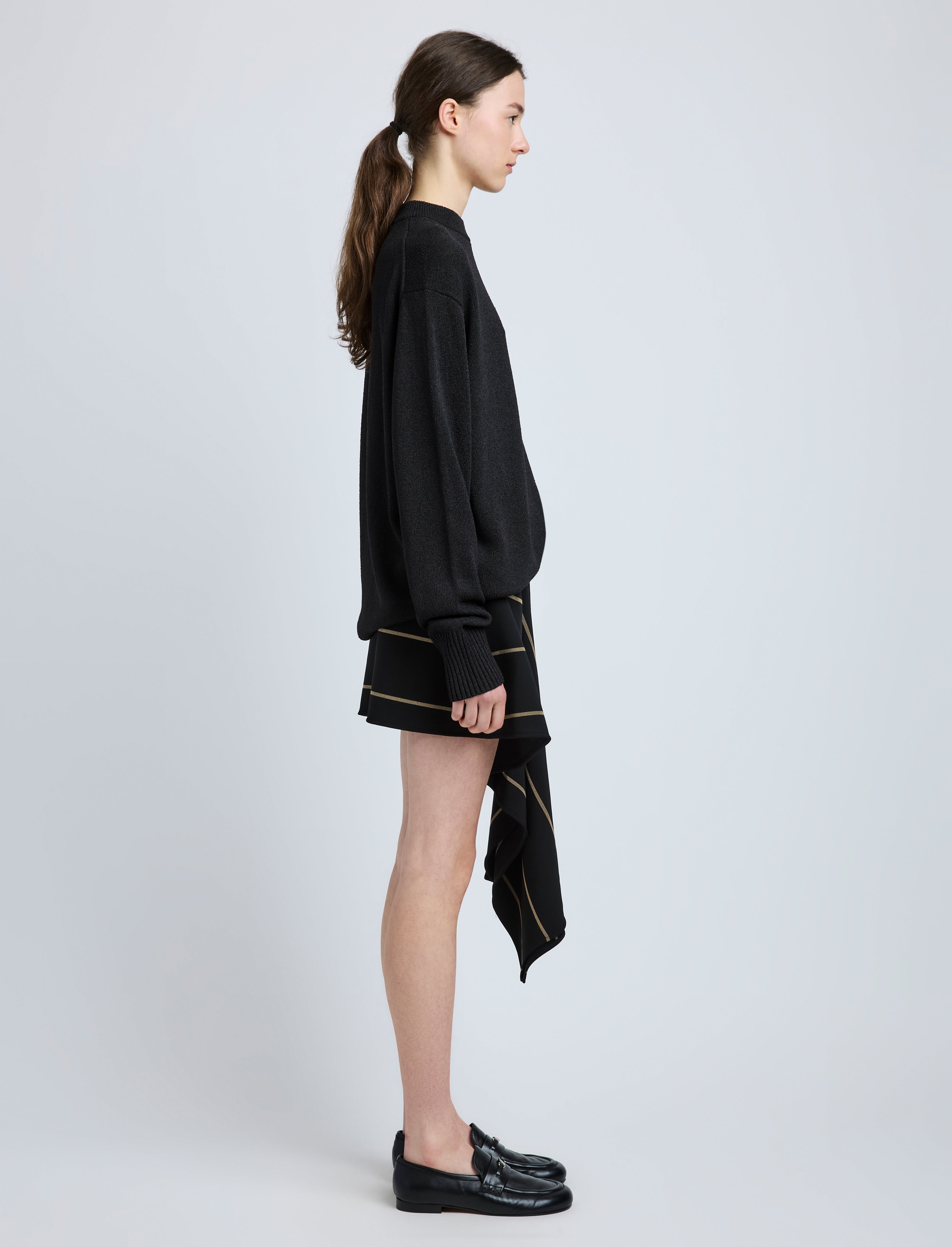 Rae Skirt in Stripe Bi-Stretch Viscose - 3