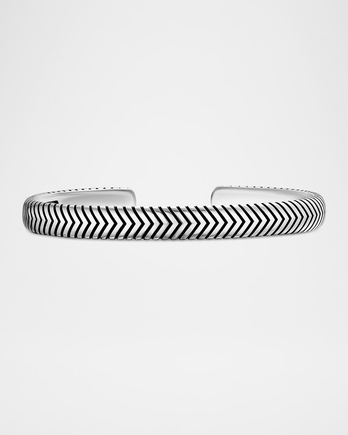 Men's Chevron Cuff Bracelet in Silver, 8mm - 1