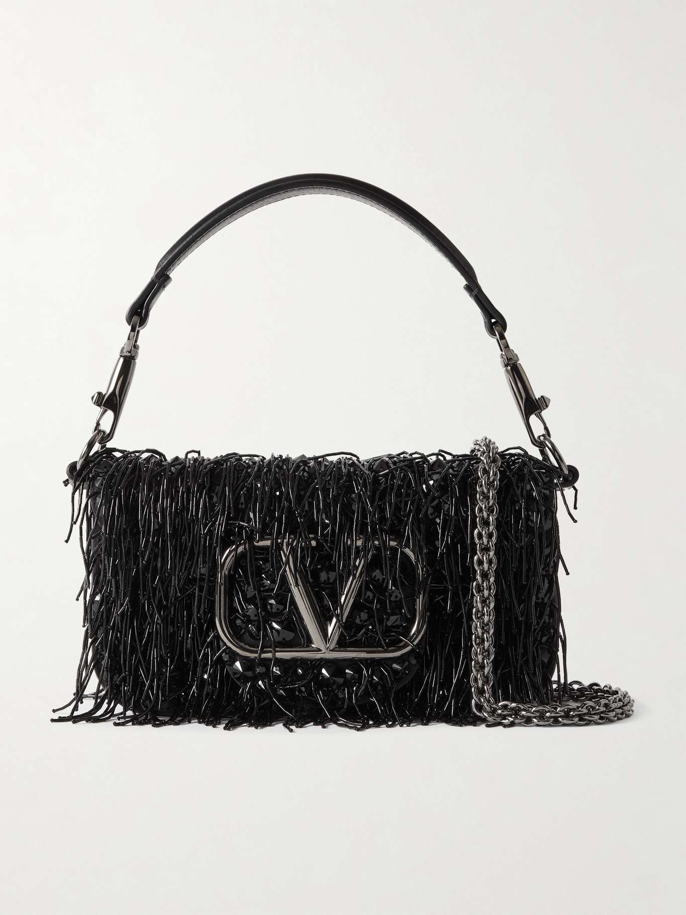 Locò small fringed sequined leather shoulder bag - 1