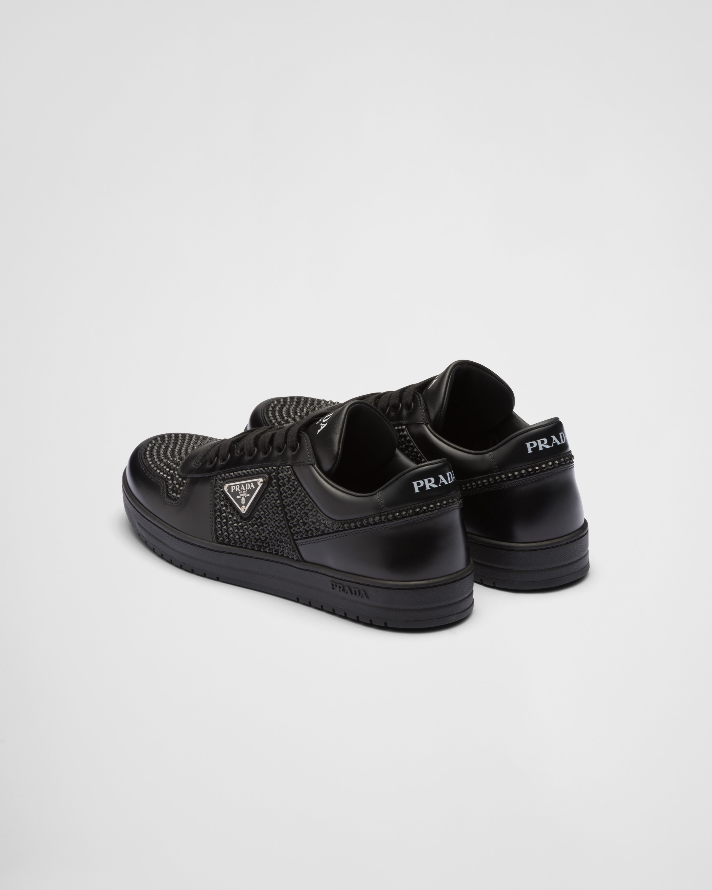 Downtown leather sneakers with crystals - 5