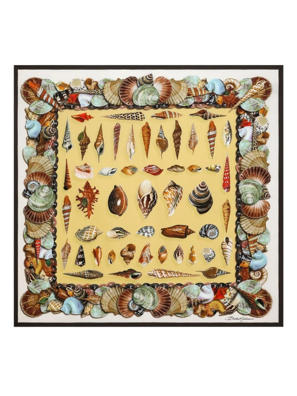 shell-print silk scarf - 1