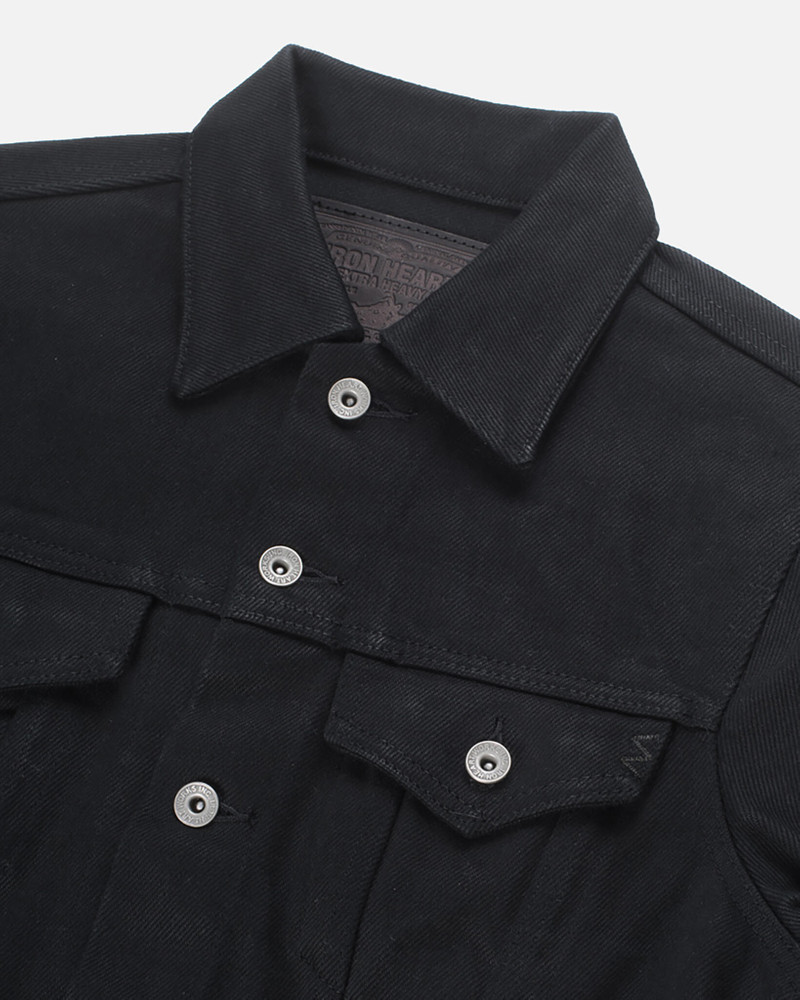 21OZ NON-FADE DENIM MODIFIED TYPE III JACKET - SUPERBLACK 5