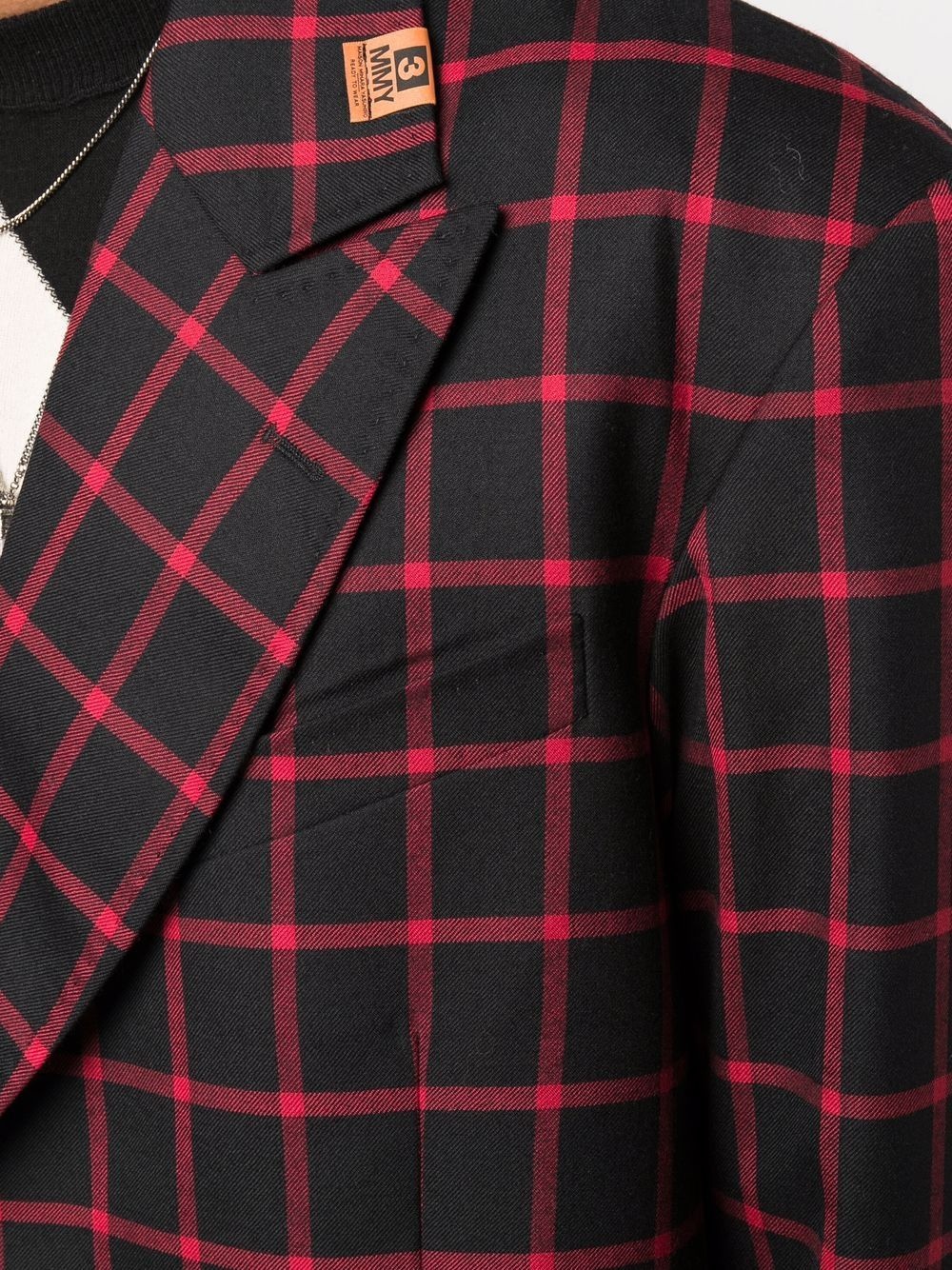 checked double breasted coat - 5