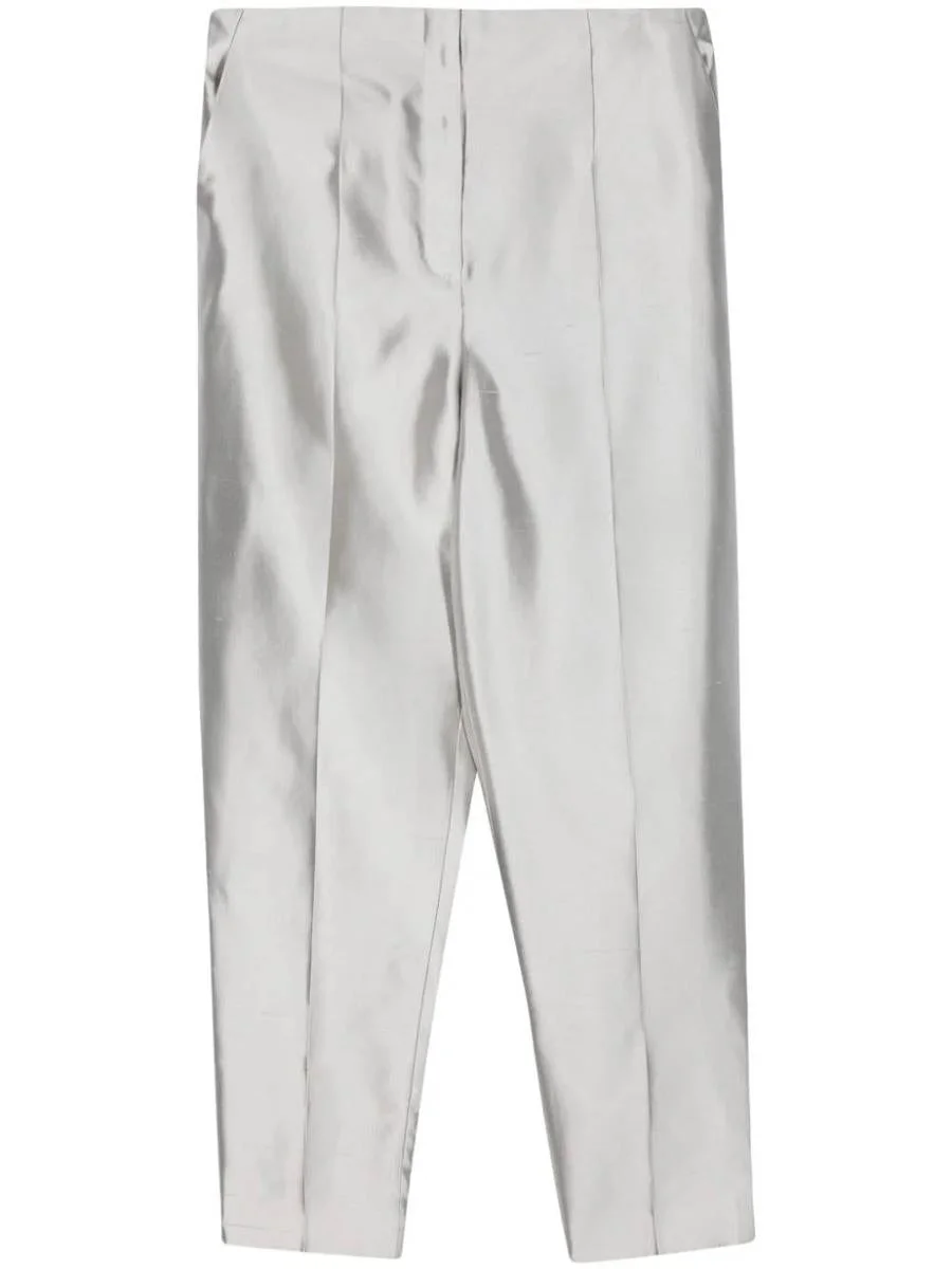 Theory Grey Cigarette Pants In Silk Woman - 1