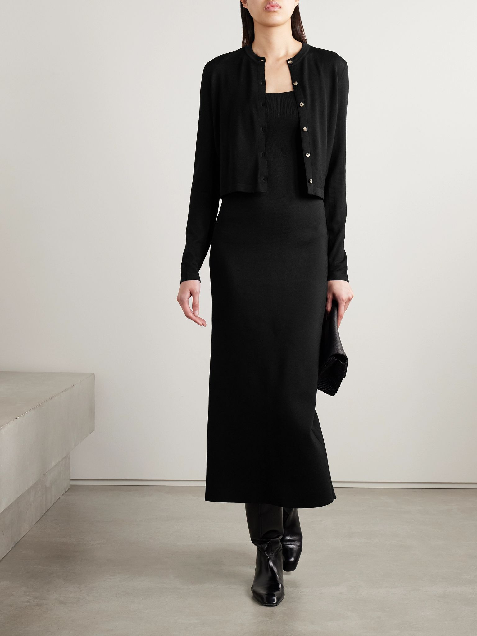 Dixi stretch-knit midi dress Black - 2