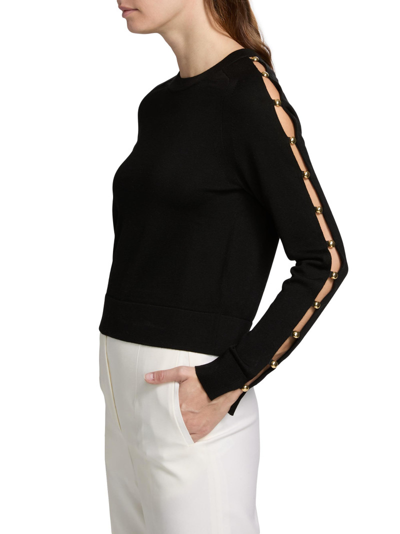 Women's Declan Studded Wool Top - Black 4