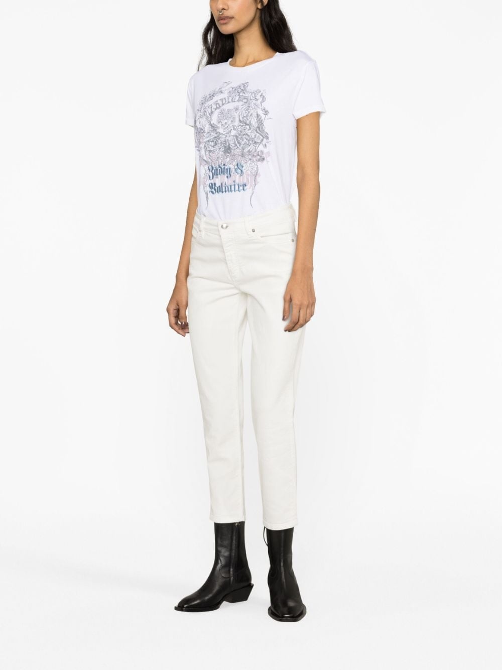 high-waist cropped jeans - 3