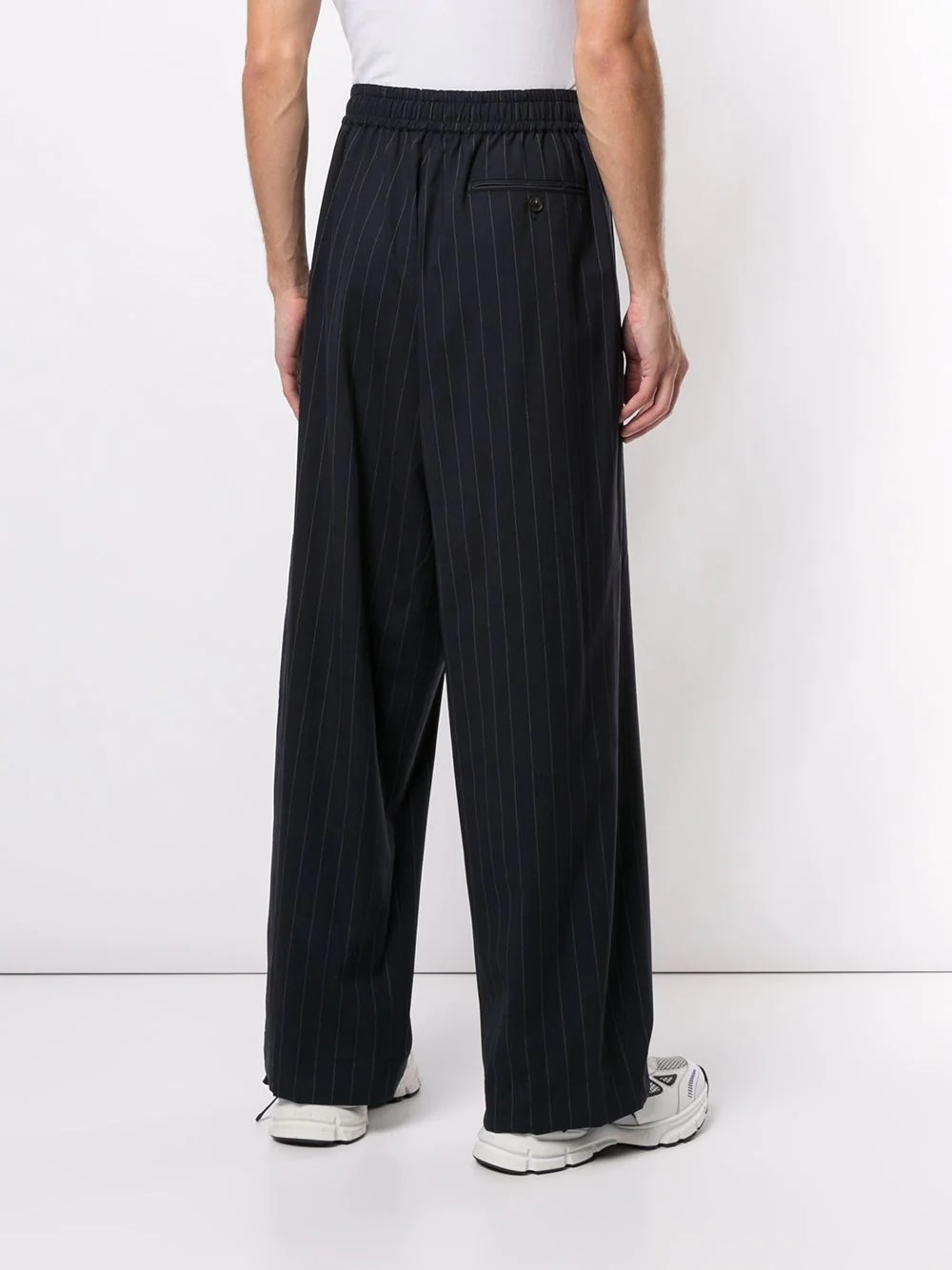 pinstripe print straight-leg trousers - 4