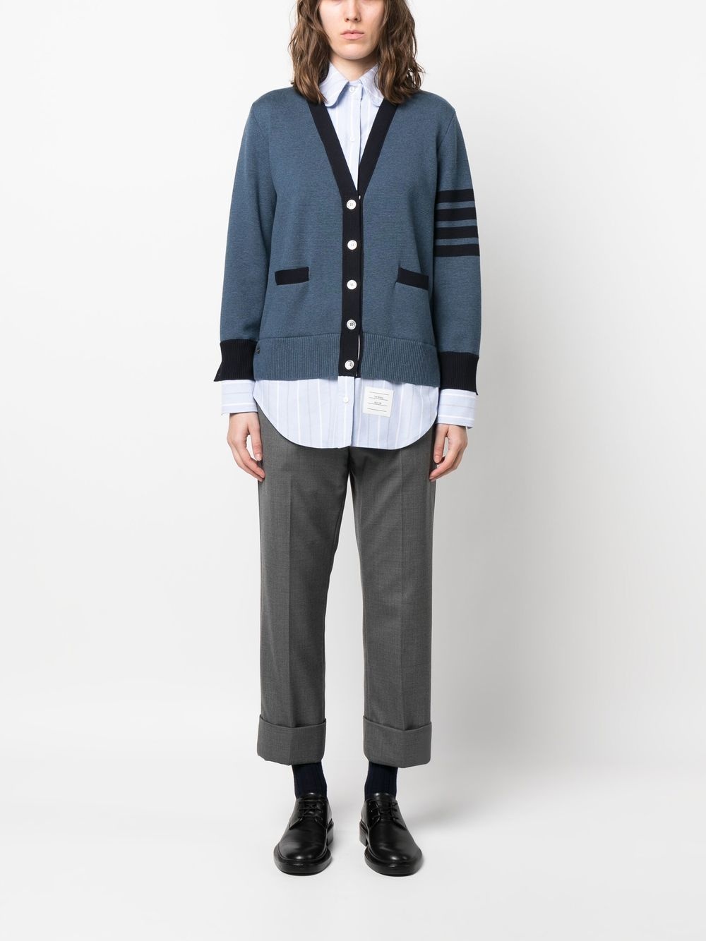 Milano stitch V-neck cardigan - 2