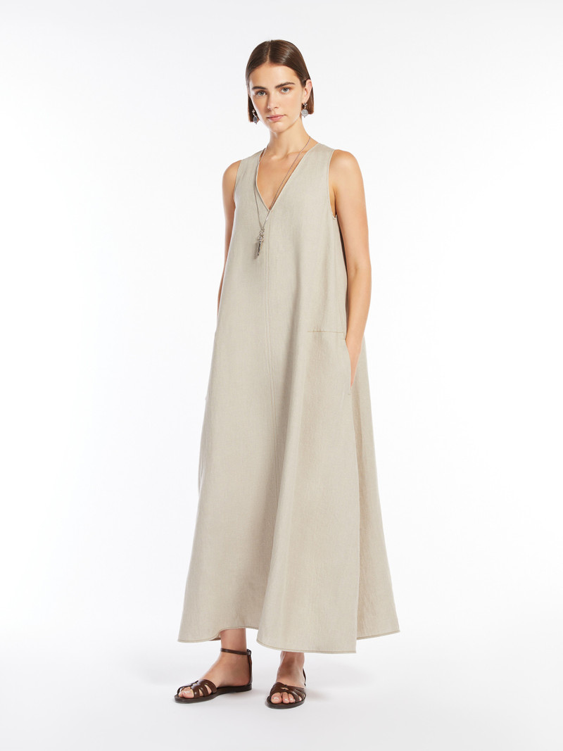 Max Mara SIMEONE Flared linen dress outlook