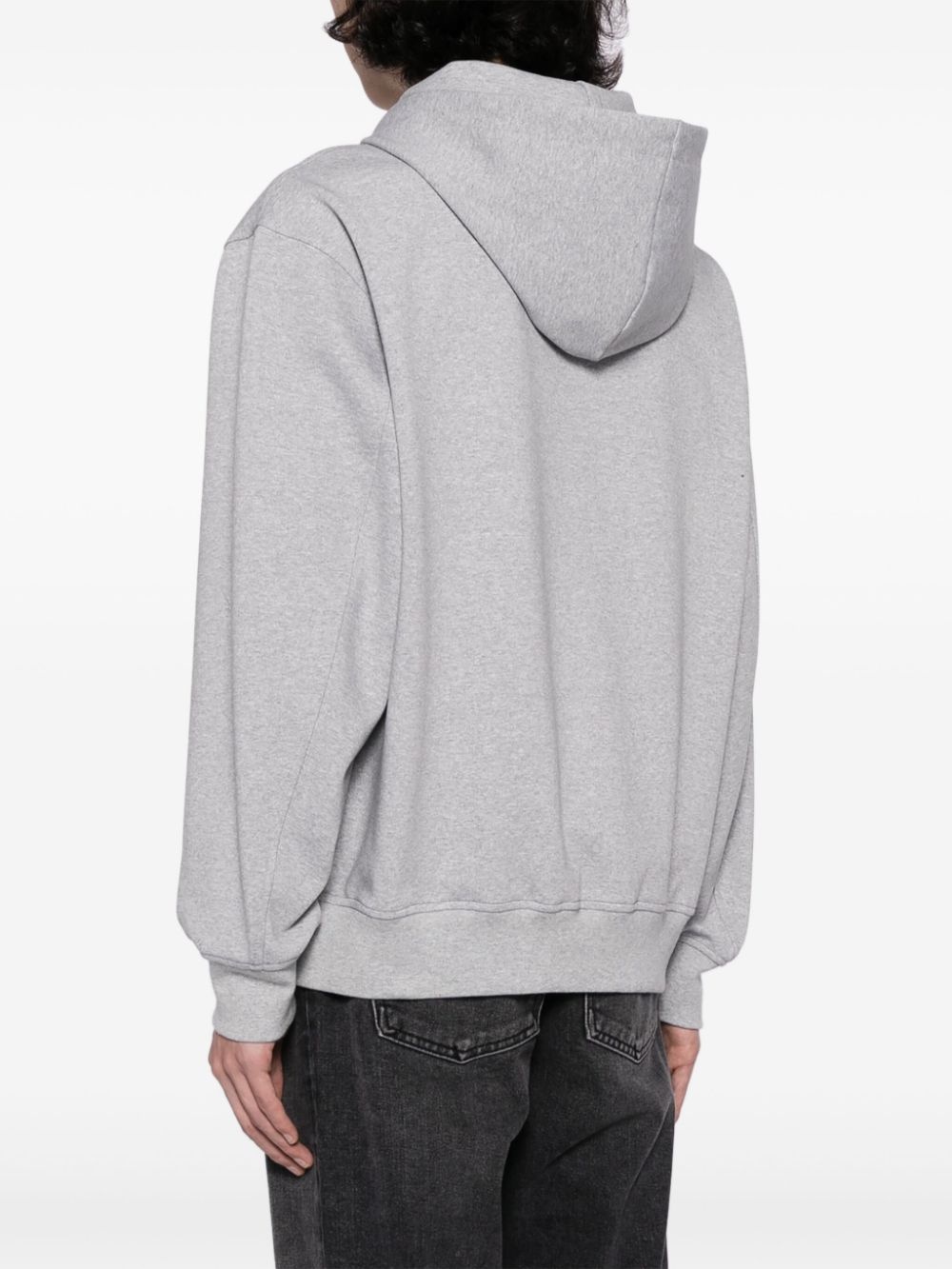 logo-embroidered zip-up hoodie - 5
