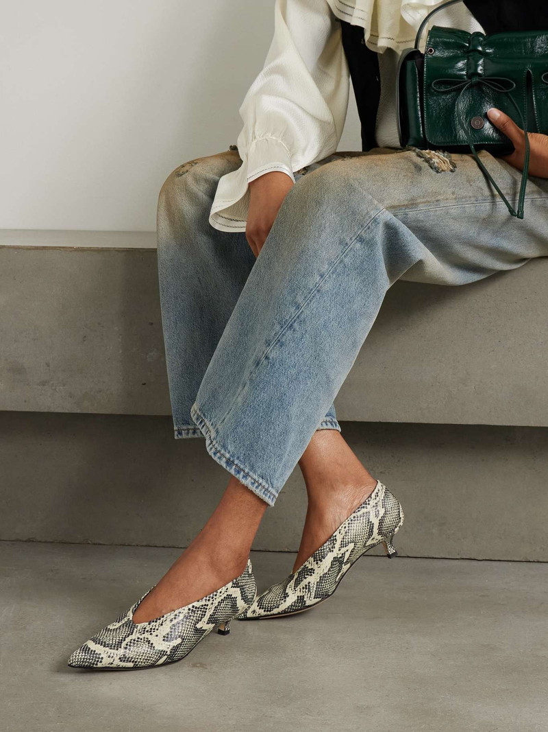 Aeyde Clara snake-effect leather pumps Snake print outlook