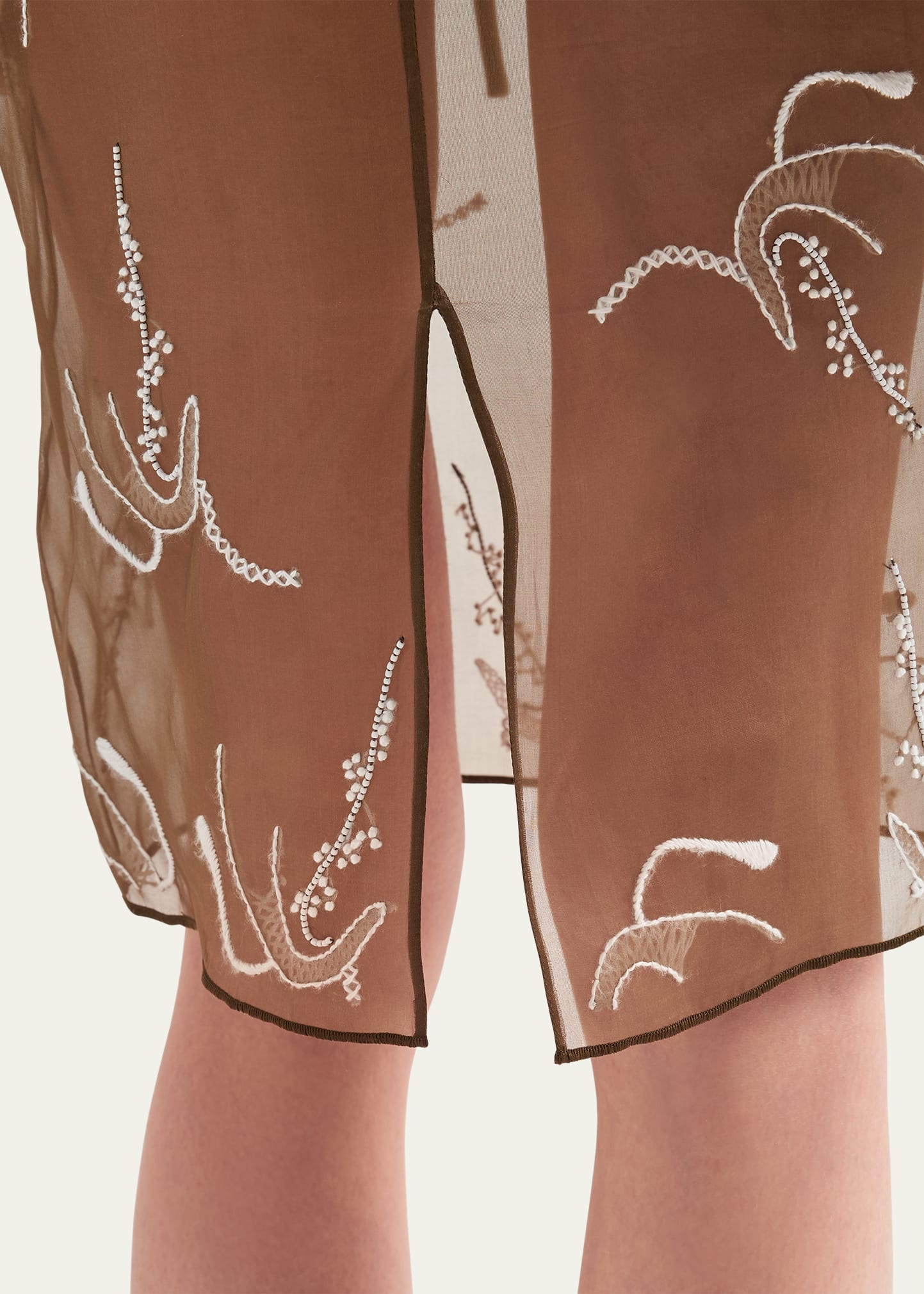 Floral-Embroidered Beaded Organza Dress - 4