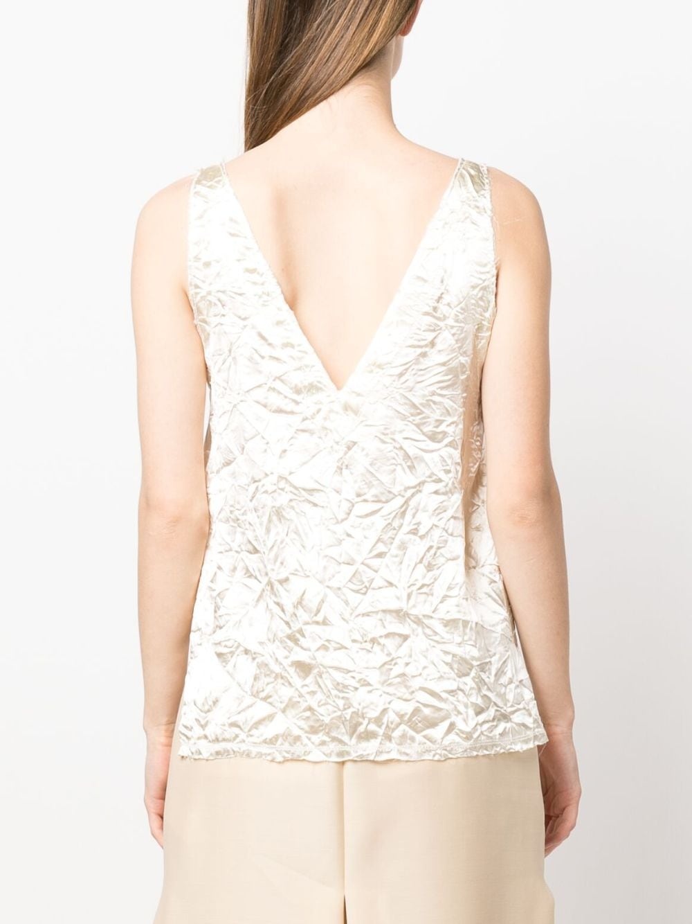V-back crinkled-effect top - 4