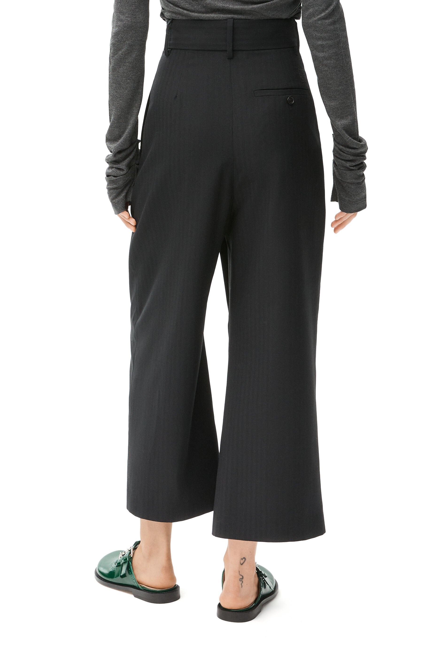Cropped wrap trousers in wool - 4