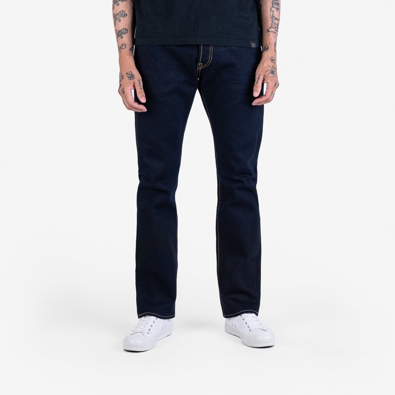 Iron Heart IH-555S-21ib 21oz Selvedge Denim Super Slim Cut Jeans - Indigo/Black outlook