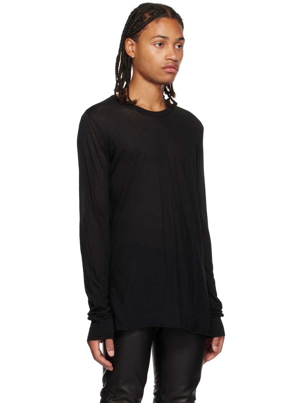 Black Edfu Basic Long Sleeve T-Shirt - 2
