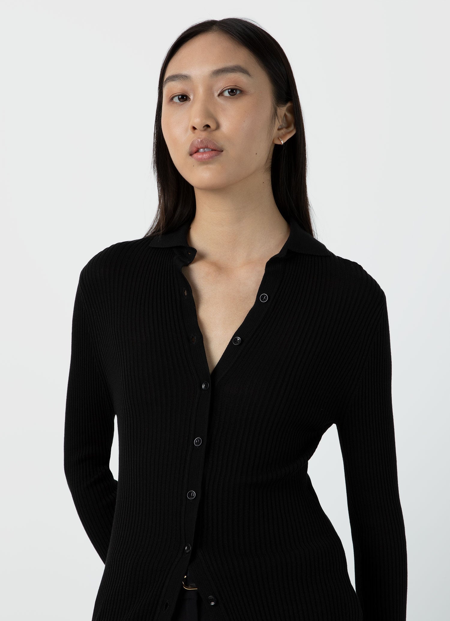 Mulberry Silk Rib Cardigan - 1