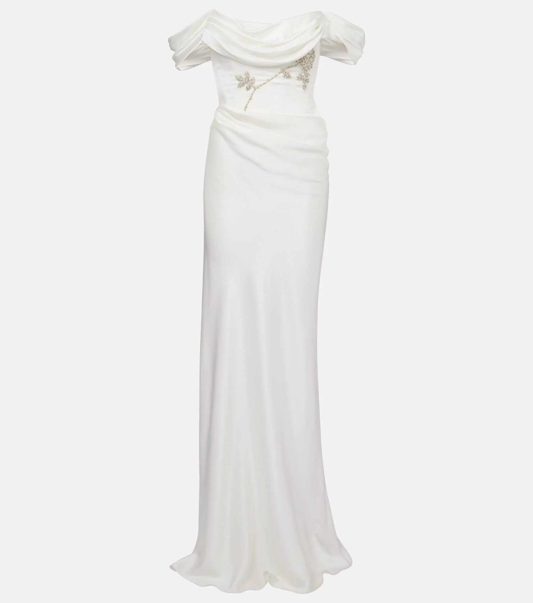 Paloma beaded satin corset gown - 1