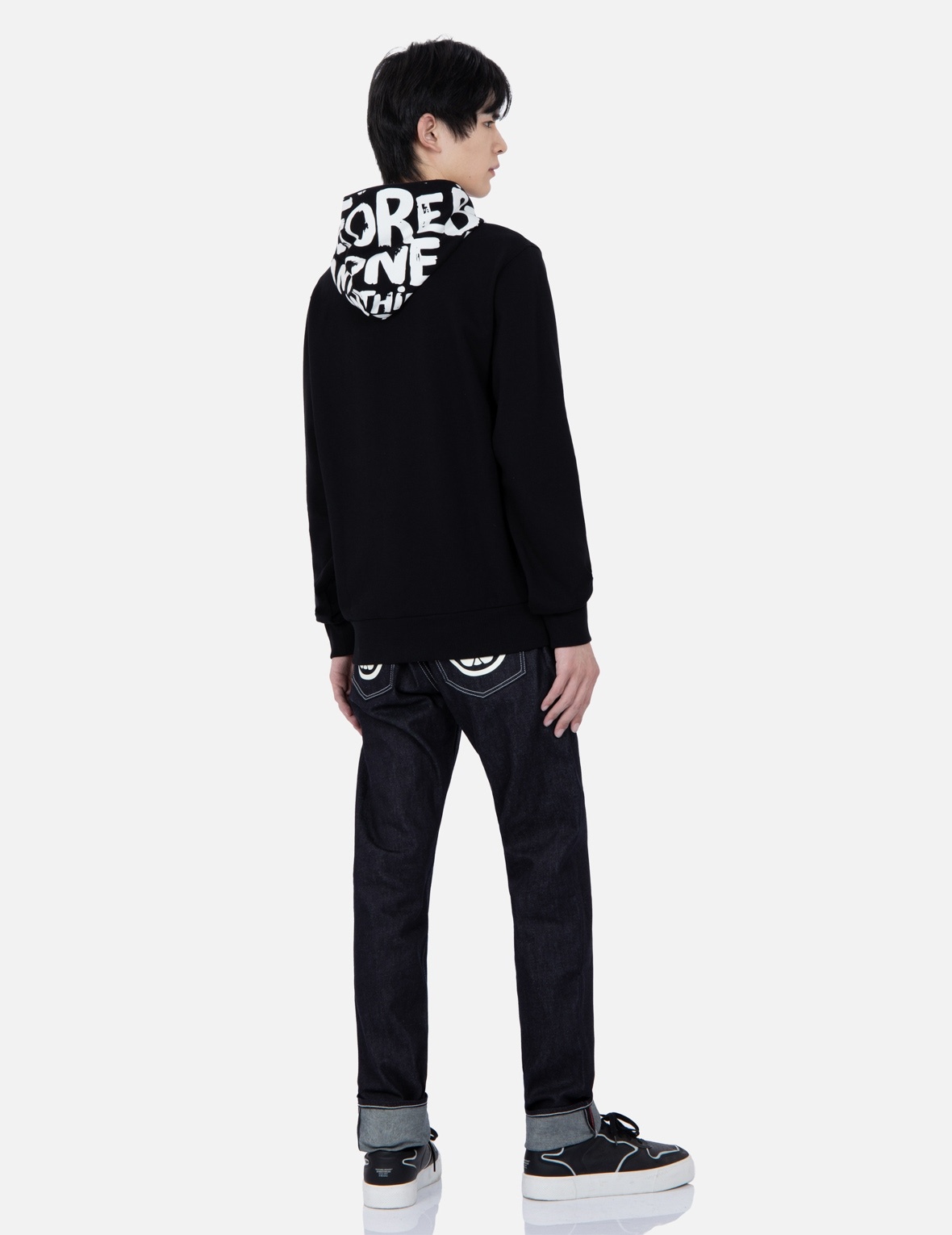 BRAND MOTTO PRINT HOODED SWEATSHIRT - 4