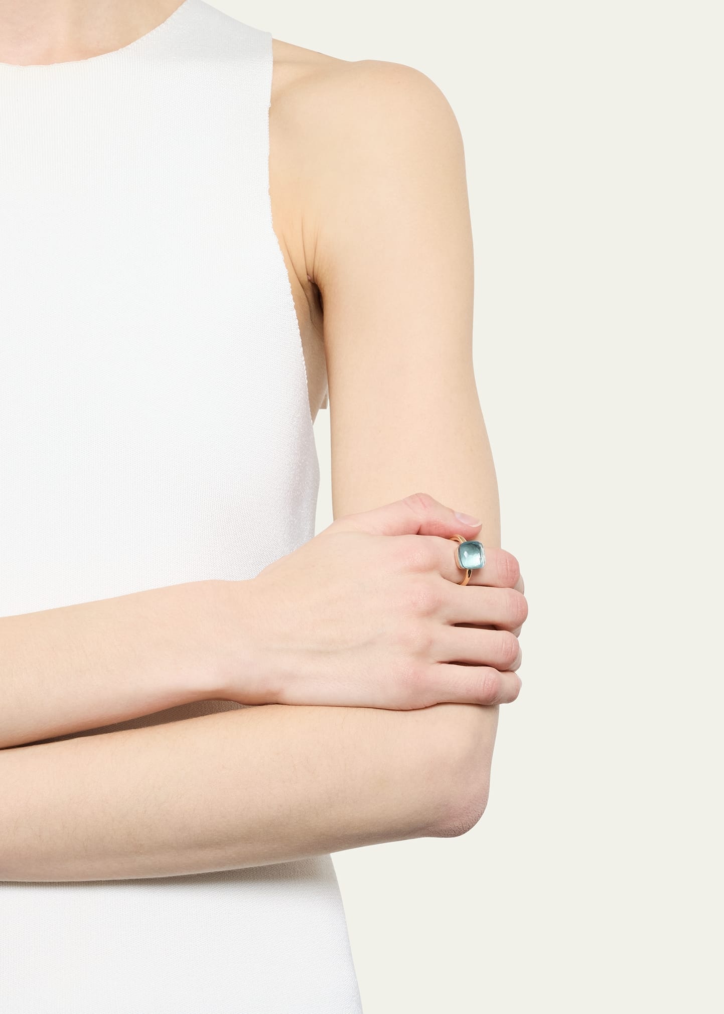 Nudo Solitaire Ring with Sky Blue Topaz - 2